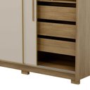 Ver imagem 6 de Guarda-roupa Casal Cairo 2 Portas de Correr 3 Gavetas 100% Mdf Flex Nature/fendi - Pnr Móveis
