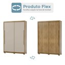 Ver imagem 5 de Guarda-roupa Casal Cairo 2 Portas de Correr 3 Gavetas 100% Mdf Flex Nature/fendi - Pnr Móveis