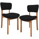 Ver imagem 2 de Kit 02 Cadeiras para Sala de Jantar Cozinha Living Estofada Dara L02 Bouclê Preto - Lyam Decor