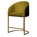 Ver imagem 1 de Poltrona Banqueta Decorativa Estofada Mia Veludo Base Metal Dourada - Estopar Poltrona Mia Veludo Mo