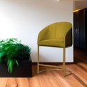Ver imagem 2 de Poltrona Banqueta Decorativa Estofada Mia Veludo Base Metal Dourada - Estopar Poltrona Mia Veludo Mo