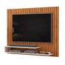 Painel Suspenso Para TV Até 55 Polegadas Ripado Moderno  Rack Premium Quarto E Sala Freijo/off White - 2