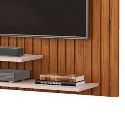 Painel Suspenso Para TV Até 55 Polegadas Ripado Moderno  Rack Premium Quarto E Sala Freijo/off White - 6