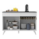 Ver imagem 4 de Balcão Cozinha Gabinete Pia 120 Cm 2 Portas 1 Gaveta Veneza Multimóveis Mp3680.891 Branco
