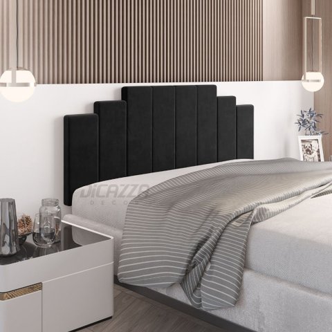 PAINEL CAMA BOX SUSPENSA DUBAI PRETO  1.40