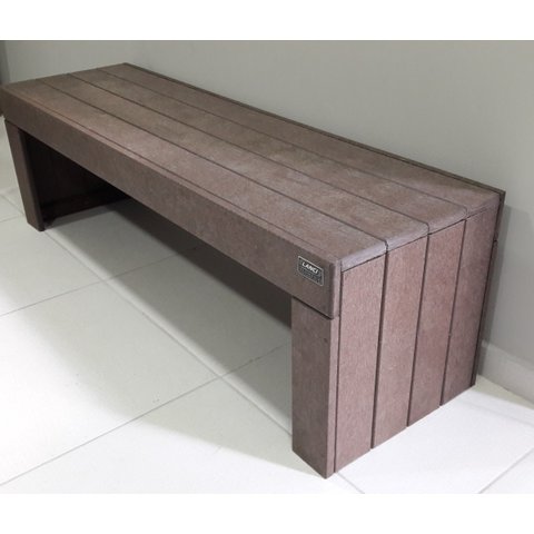 Banco Reto de Madeira Plástica Maciça Marrom sem Encosto 100% Reciclado 3 Lugares 1,5m / Bc-03 Lanci