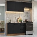 Ver imagem 1 de Armário de Cozinha Compacta 180cm Rustic/Preto Agata Madesa 09