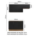 Ver imagem 4 de Armário de Cozinha Compacta 180cm Rustic/Preto Agata Madesa 09