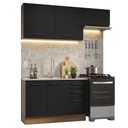Ver imagem 3 de Armário de  Cozinha Compacta 180cm Rustic/Preto Agata Madesa 09