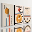 Ver imagem 1 de Kit 3 Quadro Decorativo Bike Bauhaus Ciclismo Bicicleta Mtb 28x20cm