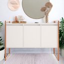 Ver imagem 3 de Buffet Rouxe Industrial 3 Portas MDP 120cm Branco Cobre Casah
