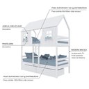 Ver imagem 4 de Beliche Casinha Encantada com 02 Gavetas Madeira Maciça Branco Housin