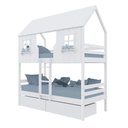 Ver imagem 2 de Beliche Casinha Encantada com 02 Gavetas Madeira Maciça Branco Housin