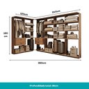 Ver imagem 4 de Guarda-Roupas Closet Modulado Alasca 360cm 6 Peças com 4 Gavetas e Cabideiros Freijó Carraro