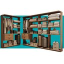 Ver imagem 5 de Guarda-Roupas Closet Modulado Alasca 360cm 6 Peças com 4 Gavetas e Cabideiros Freijó Carraro