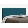 Cabeceira Paris para Cama Box Casal Azul Velur Textura - 1