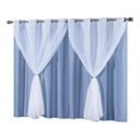 Ver imagem 1 de Cortina Blackout em PVC com Voil Azul 2,20x1,30cm