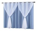 Ver imagem 1 de Cortina Blackout em PVC com Voil Azul 2,20x1,30cm