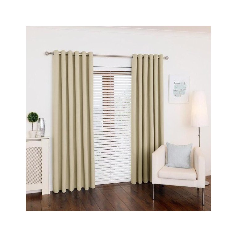 Cortina Creme/Palha Sala Quarto 300X250 Para Varão-Fabritex