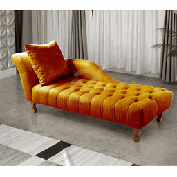 Divã Chesterfield Anna Recamier 160cm Via Encanto Veludo Cobre Lado Esquerdo - 2