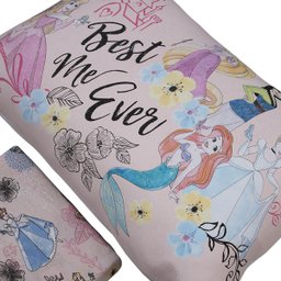 Jogo de Cama Portallar Solteiro Joy Malha Mista Estampado Disney Princesas Forever 2 Peças Rosa - 4