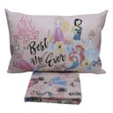 Ver imagem 1 de Jogo de Cama Portallar Solteiro Joy Malha Mista Estampado Disney Princesas Forever 2 Peças Rosa