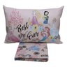 Jogo de Cama Portallar Solteiro Joy Malha Mista Estampado Disney Princesas Forever 2 Peças Rosa - 1