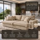 Ver imagem 6 de Sofá Retrátil Reclinável Luxury 2,40m Molas Ensacadas Boucle - Bege
