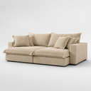 Ver imagem 2 de Sofá Retrátil Reclinável Luxury 2,40m Molas Ensacadas Boucle - Bege
