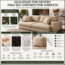 Ver imagem 4 de Sofá Retrátil Reclinável Luxury 2,40m Molas Ensacadas Boucle - Bege