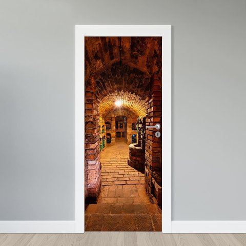 Adesivo Porta - Vinícola 1 - M - 83x213 Cm