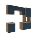 Ver imagem 4 de Lavanderia Modulada Kappesberg Celeste 6 Peças Nogueira/azul 250cm