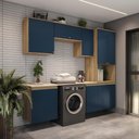 Ver imagem 1 de Lavanderia Modulada Kappesberg Celeste 6 Peças Nogueira/azul 250cm
