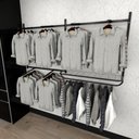 Ver imagem 1 de Arara de Roupas Closet Quarto com 13 Peças Cremalheira 200x100 Cm Cor Preto Modelo Clst1b158