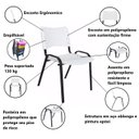 Ver imagem 6 de Jogo Mesa 1,20x70 Preta para Sorveterias e Restaurantes com 4 Cadeiras Iso Branca