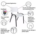 Ver imagem 3 de Jogo Mesa 1,20x70 Preta para Sorveterias e Restaurantes com 4 Cadeiras Iso Branca