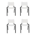 Ver mais imagens de Jogo Mesa 1,20x70 Preta para Sorveterias e Restaurantes com 4 Cadeiras Iso Branca