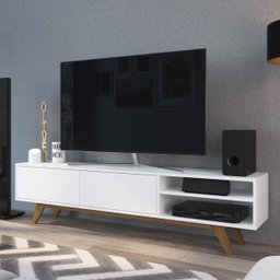 Rack Br105 para TV até 60 Polegadas 2 Portas Crm Branco - 2 Rack Br105 para TV até 60 Polegadas 2 Portas Crm Branco - 2