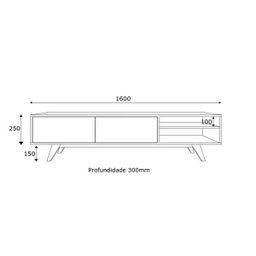 Rack Br105 para TV até 60 Polegadas 2 Portas Crm Branco - 4 Rack Br105 para TV até 60 Polegadas 2 Portas Crm Branco - 4
