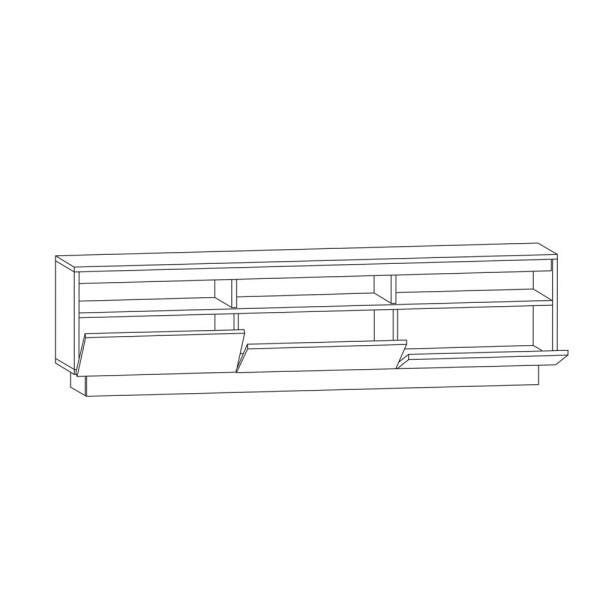 Rack Br106 para TV até 60 Polegadas 3 Portas Crm Branco/Madeirado - 3