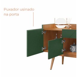 Buffet Aparador Lago 4 Portas 2 Gavetas Babus -  Cedro / Verde Oliva - 6