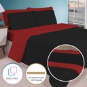 Ver imagem 2 de Edredom Casal Queen 5 Peças Leve para Verão Função Cobre Leito Preto e Vermelho Casa Dona