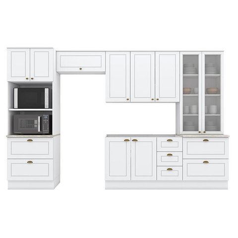 Cozinha Modulada Nova York 5 Peças com Cristaleira Branco Hp – Henn