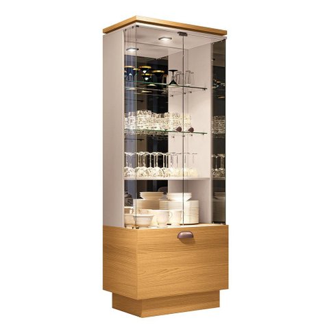 Cristaleira de Vidro com Espelho River Cinamomo/off White H01 - D'rossi