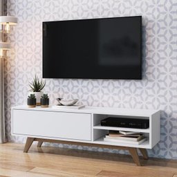 Rack Ra03 para TV até 48 Polegadas 1 Porta Crm Branco - 2 Rack Ra03 para TV até 48 Polegadas 1 Porta Crm Branco - 2