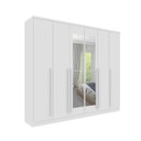 Ver imagem 5 de Conjunto Guarda Roupa Casal com Puxador MDF Portugal com Espelho, Cama Casal Monaco e Cômoda Chicago