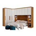 Ver imagem 1 de Quarto Modulado Rizon 6 Peças (1 Armário Ponte + 1 Closet + 2 Guarda Roupas + 2 Complementos)