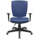 Ver imagem 6 de Kit 02 Cadeiras de Escritório Diretor Office Base Giratória Preto Alta Flexi P03 Vinil Azul - Lyam L