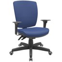 Ver imagem 3 de Kit 02 Cadeiras de Escritório Diretor Office Base Giratória Preto Alta Flexi P03 Vinil Azul - Lyam L