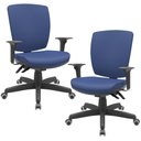 Ver imagem 1 de Kit 02 Cadeiras de Escritório Diretor Office Base Giratória Preto Alta Flexi P03 Vinil Azul - Lyam L